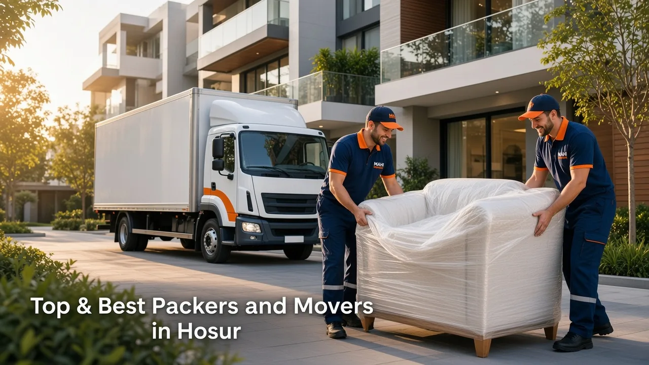 Top and best packers and movers in Hosur cover – professional Mahi Packers crew with carefully wrapped goods