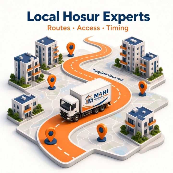 Why choose Mahi Packers – Local Hosur experts with route knowledge for SIPCOT Amman Nagar and apartment society access