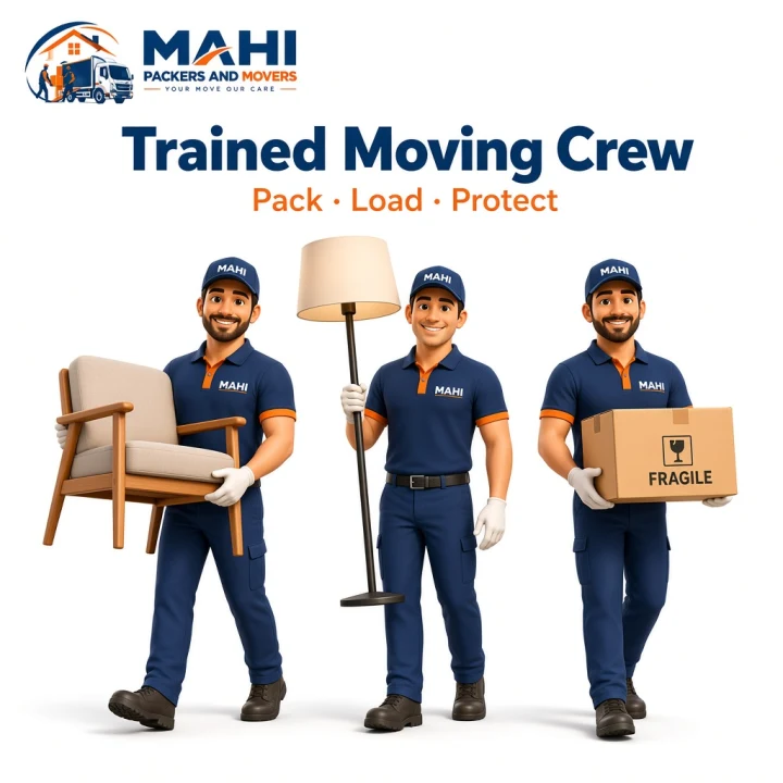 Why choose Mahi Packers – Trained moving crew carefully packing and handling furniture and fragile household items in Hosur